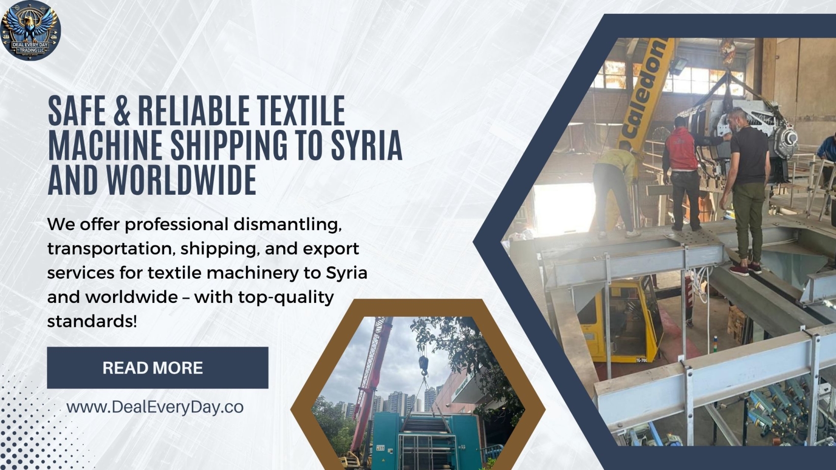 Safe & Reliable Textile Machine Shipping to Syria and Worldwide